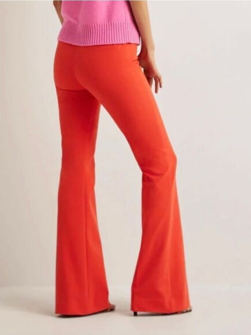 BODEN BI STRETCH HIGH RISE LONG FLARED TROUSERS 12 LONG - Picture 2 of 7